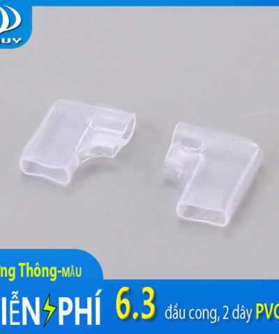 Vỏ bọc đầu cos 6.3, đầu cong, 2 dây PVC 250