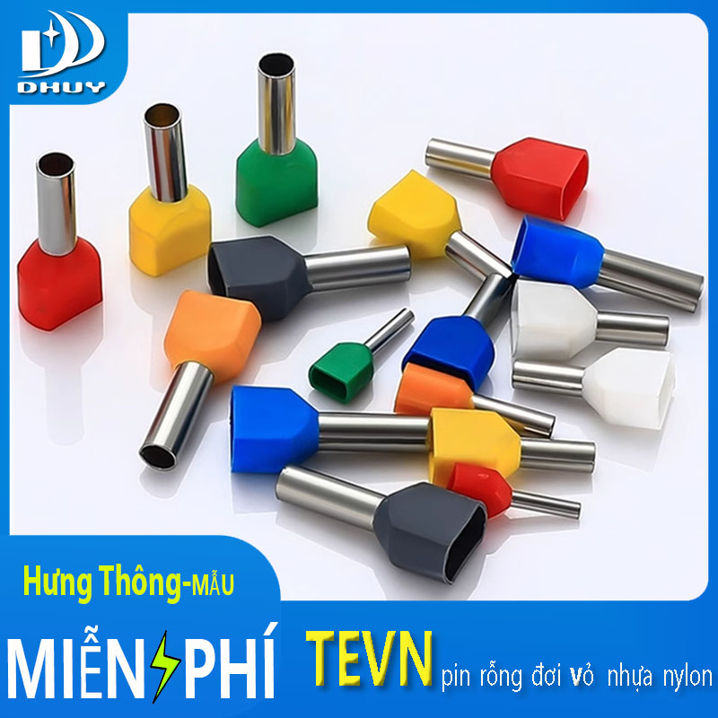 Đầu cos pin rỗng đôi bọc nylon- TEVN