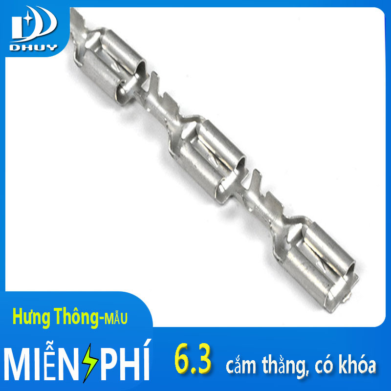 Đầu cos 6.3 cắm thẳng, có khóa