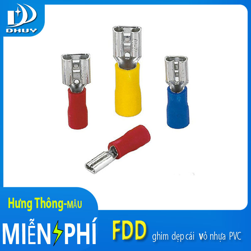 Đầu cos ghim dẹp cái bọc nhựa PVC